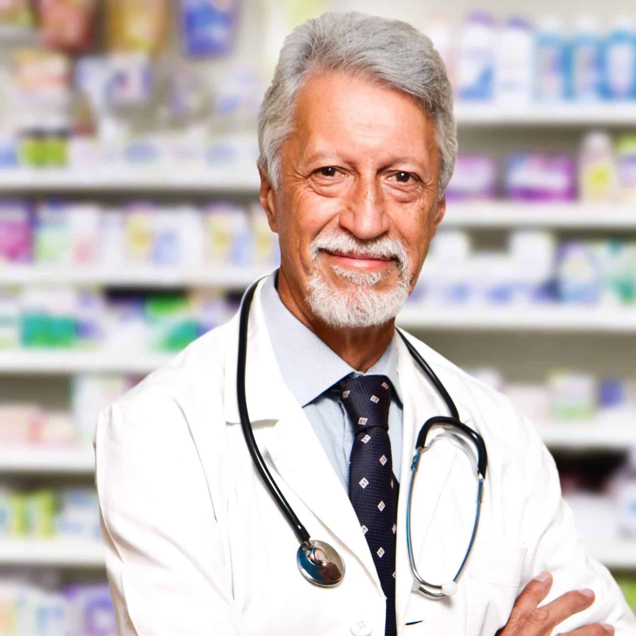 31582800 - portrait of a male pharmacist at pharmacy Our online DNA tests are more affordable and faster than Drugstore DNA test